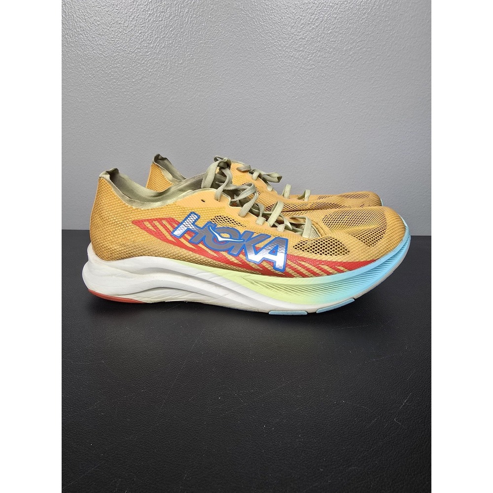 Hoka Shoes Mens Size 10 Orange Cielo Road Performance‎ Running Sneakers Gym